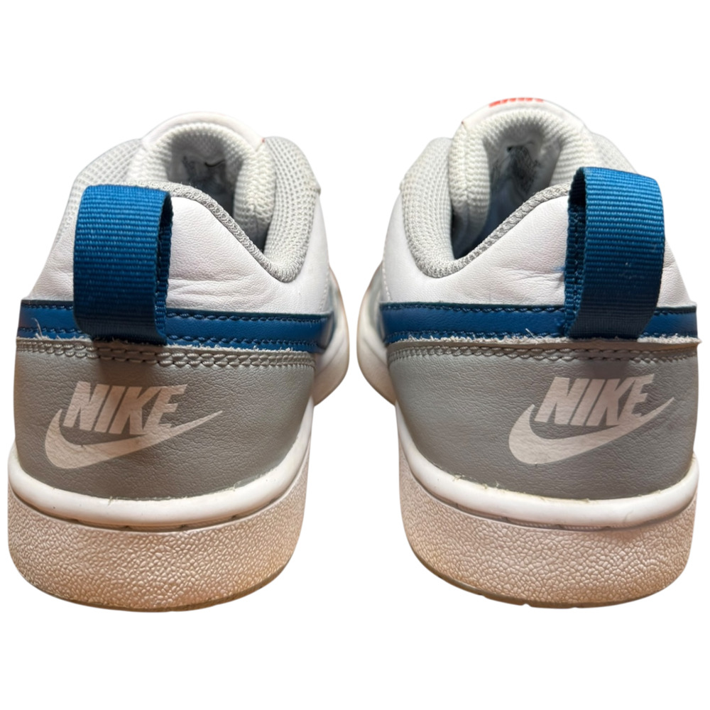 NIKE Court Borough Low 2 Boys 4Y White Grey Blue Leather Sneakers - Picture 7 of 13